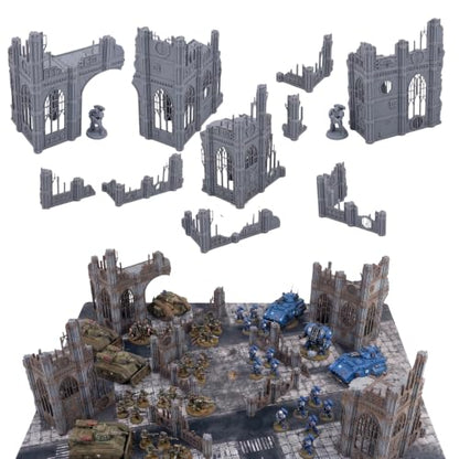 Gothic Sector Terrain Set: 28mm Scale Buildings & Scatter Terrain for 2000-Point Competitive 40k Games (Small Church) - style: Small Church