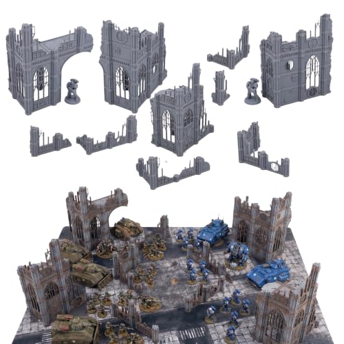 Gothic Sector Terrain Set: 28mm Scale Buildings & Scatter Terrain for 2000-Point Competitive 40k Games (Small Church) - style: Small Church