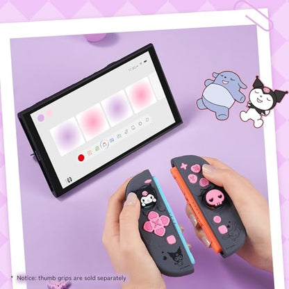 Kuitmor Silicone Protective Shell Compatible with Joy con of Switch 2, Soft Silicone Cover Case, Anti-Scratch Protective Case for Switch 2025 Controllers (Black Kuromi)