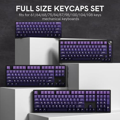 dagaladoo Double Shot PBT keycaps Purple, Cherry Profile Keyboard Keycaps | 138-keys Gradient key caps full size,Custom keycaps for 60% 65% 75% 100% Cherry-MX switch Mechanical Keyboard - color: Gradient Purple