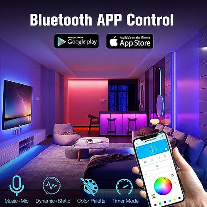 DAYBETTER LED Strip Lights 130ft Lights Strip for Bedroom, Desk, Indoor Room Bedroom Birthday Gifts RGB Decor with Remote and 24V Power Supply - size: 130FT