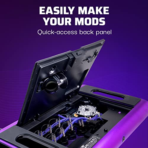 Victrix Pro FS Fight Stick Arcade Controller for PlayStation, PS5, PS4, PC | Esports, Tournament-Grade, 9 Sanwa Denshi Buttons, Aluminum Body, Detachable Joystick, Lockable Control Bar, Purple - color: Purple