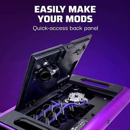 Victrix Pro FS Fight Stick Arcade Controller for PlayStation, PS5, PS4, PC | Esports, Tournament-Grade, 9 Sanwa Denshi Buttons, Aluminum Body, Detachable Joystick, Lockable Control Bar, Purple - color: Purple