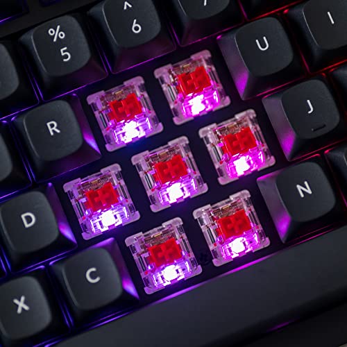 Keychron V6 Wired Custom Mechanical Keyboard Knob Version, Full-Size QMK/VIA Programmable Macro with Hot-swappable Keychron K Pro Red Switch Compatible with Mac Windows Linux Black (Non-Transparent) | QMK Programmable with Hot-swappable Keychron Red Switc