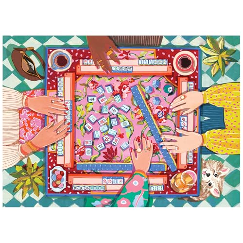 RoseArt Hobby Haven Modern Mahjong 1000 Piece Jigsaw Puzzle | 19.25" x 26.625" Finished Size, Fully Interlocking Pieces, Bonus Poster Included, Made in USA - style: Modern Mahjong