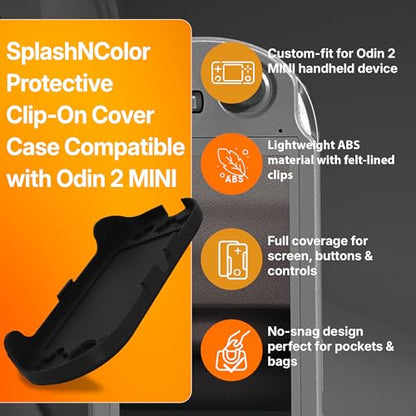 SplashNColor Console Cover Compatible with Odin 2 Mini Clipshield Slim Protective Shell Reversible Pocket Handheld Emulator Retro Portable Gaming Case No Travel Bag Needed