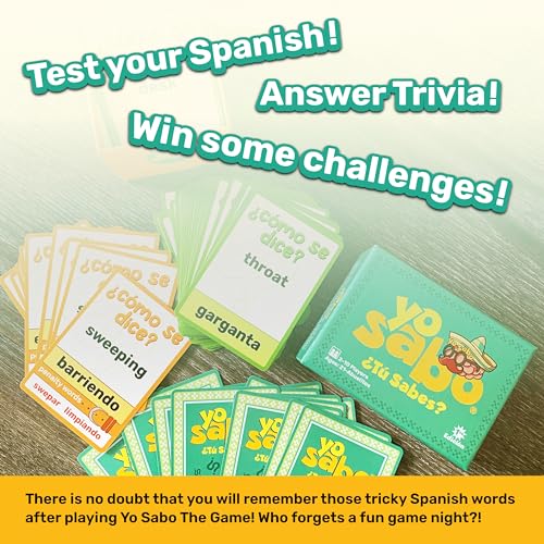 Yo Sabo: Edition 1 - The Original Bilingual Card Game - Learn Spanish with Cómo Se dice, Fun Trivia, & Challenge Cards - Family-Friendly - 160 Cards