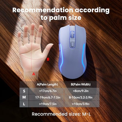 Purple Keyboard and Mouse Wireless Combo, 4000mAh Rechargeable Backlit Quiet Keyboards mice Set, USB Ergonomic Key Board with Wrist Rest & Phone Holder for PC, Mac, Windows, Natural Soft Typing - color: Purple