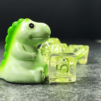 Sage's Portal Animal Familiars Resin DND Dice Set Polyhedral Dice Set for Dungeons and Dragons RPG Pathfinder Tabletop TTRPG (Baby Dragon) - color: Baby Dragon