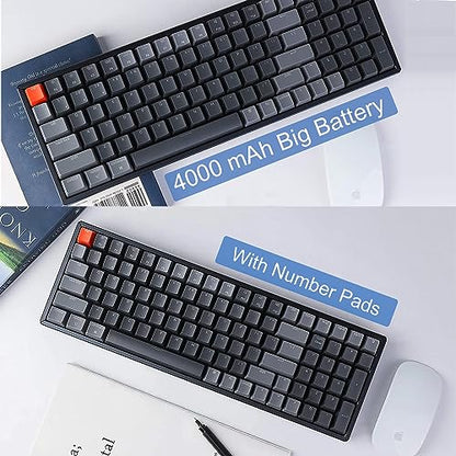 Keychron K4 Bluetooth Wireless Mechanical Keyboard RGB LED Backlit, Hot-swappable Compact 100 Keys USB Wired Computer Gaming Keyboard Aluminum Frame for Mac Windows, Gateron Red Switch - color: Hot-swappable Red Switch