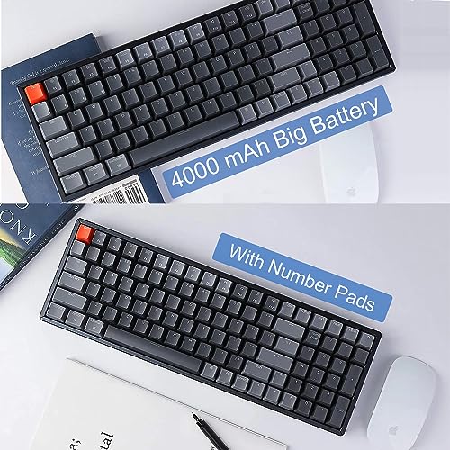 Keychron K4 Bluetooth Wireless Mechanical Keyboard RGB LED Backlit, Hot-swappable Compact 100 Keys USB Wired Computer Gaming Keyboard Aluminum Frame for Mac Windows, Gateron Brown Switch - color: Hot-swappable Brown Switch