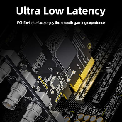 4-Channel Quad SDI PCIe Video Capture Card,Ultra-Low Latency for Multi-Channel Live Streaming, Video Conferencing, Teaching, and Broadcasting