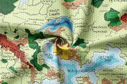 POLYMORPH PRINTS Greyhawk Indoor Wall Tapestry, Flanaess Advanced Dungeons and Dragons Indoor RPG Map Home Wall Decor | AD&D (104" x 88") - size: 104"L x 88"W