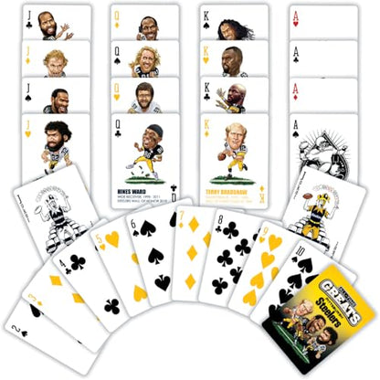 MasterPieces Family Games - Pittsburgh Steelers All-Time Greats Playing Cards - Officially Licensed Playing Card Deck for Adults, Kids, and Family - style: Pittsburgh Steelers