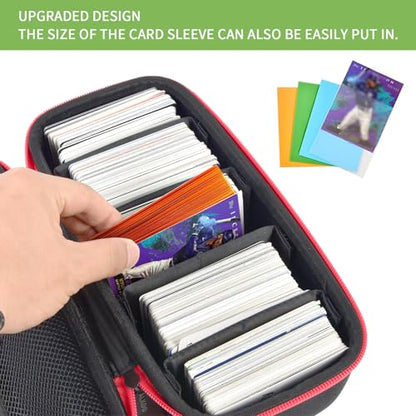 ALKOO Trading Card Carrying Case, 900+ Card Game Storage for MTG | Large card carrying case for card games and trading cards, holds 900+ cards, deck boxes and expansion packs, black, case only - color: Red