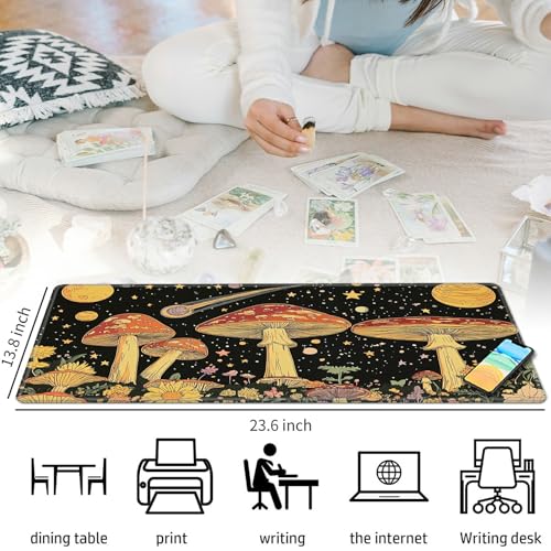 Mushrooms Psychedelic for MTG & TCG Playmat Mouse Pad,BFDHGQZC 24" x 14" Game Mat for MTG/RPG/CCG Trading Card Game Playmats Table Mat Perfect for Card Games Video Games Computer Office - color: Mushrooms Psychedelic