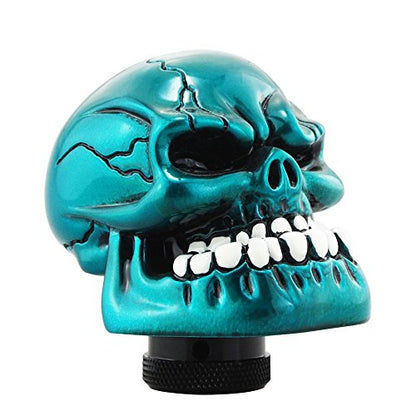 Blue Skull Manual Automatic Gear Shift Knobs - color: Blue