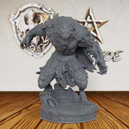 AUSPDICE Terrifying 28mm Unpainted Werewolf Figure - Customizable Fantasy Miniature for DND & Horror Tabletop RPG Campaigns - Monster Model for Painting & Gaming-AS162
