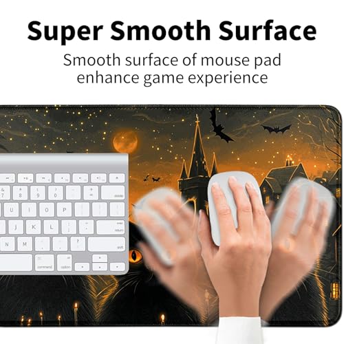 Three Black Cats for MTG & TCG Playmat Mouse Pad,BFDHGQZC 24" x 14" Game Mat for MTG/RPG/CCG Trading Card Game Playmats Table Mat Perfect for Card Games Video Games Computer Office - color: Three Black Cats