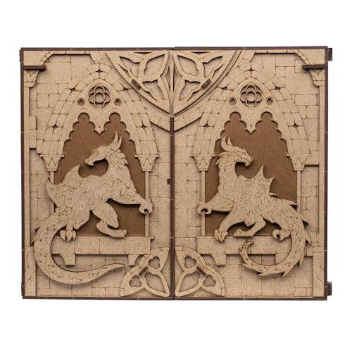 Towerrex DND DM Screen Dragonheart with Dice Tower, Initiative Tracker, HR Tracker, Dungeon Master Screen for Role Playing Games, TTRPG Nerdy Gifts