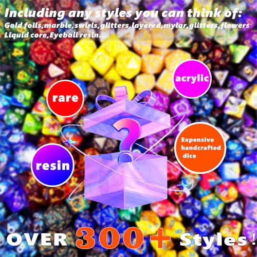HAOMEJA 18pcs Mystery Dice Set/ 14pcs Random Polyhedral DND Dice + 4pcs D6-Sided Dice/D&D Dice，Apply to RPG，MTG，Role Playing Table Game，Party Gifts (2 Set 18pcs) - color: 2 Set 18pcs