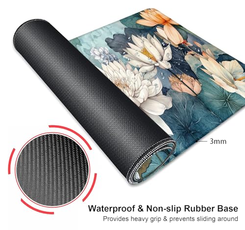 Large Mouse Pad, Desk Mat Computer Keyboard Pad Non-Slip Rubber Base Waterproof with Stitched Edges for Laptop Gaming, Office & Home 31.5 x 11.8 Inch (XL-06) - color: Xl-06