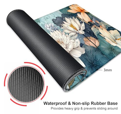 Large Mouse Pad, Desk Mat Computer Keyboard Pad Non-Slip Rubber Base Waterproof with Stitched Edges for Laptop Gaming, Office & Home 31.5 x 11.8 Inch (XL-06) - color: Xl-06