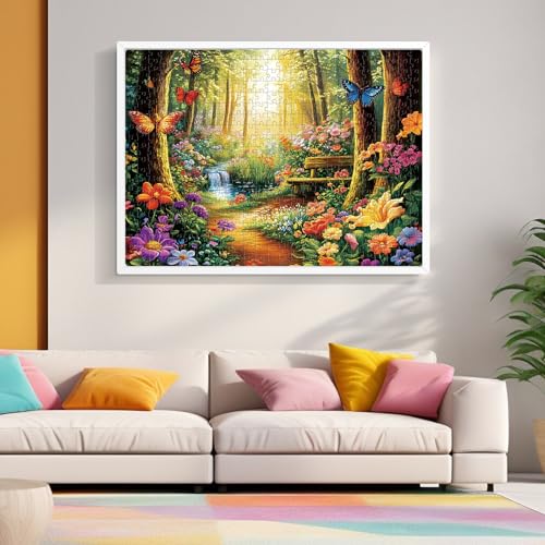 500 Piece Jigsaw Puzzle for Adults, Forest Butterfly Jigsaw Puzzle 500 Piece Forest Jigsaw Puzzles for Adult Butterfly Puzzles for Adults - Challenging Family Activity Gift 20.5 x 15 Inch - style: Forest