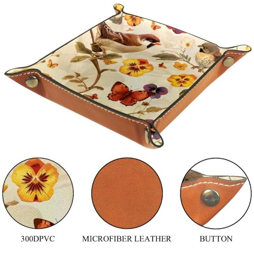Butterflies Bird Pansies Dice Tray Dice Rolling Tray Folding Dice Holder for Dice Games, Like RPG, DND and Other Table Games - color: Multi 9