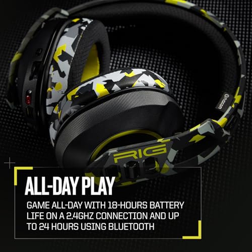 RIG 600 PRO HS Dual Wireless Multiplatform Gaming Headset | Wireless 2.4GHz / Bluetooth for PlayStation PS4, PS5, Nintendo Switch, PC, USB, Steam Deck, Android, iPhone - Acid Camo