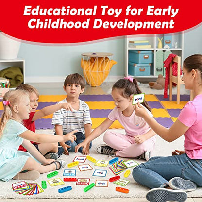 Aizweb CVCC & CCVC Word Game,Phonics Games Flash Cards for Preschool Kindergarten Classroom Supplies,Special Education Reading Manipulative Montessori Spelling Toy for Learning Activity Teacher School - style: CVCC & CCVC