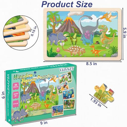 Wooden Puzzles for Kids Ages 3-5, 6 Packs 24 PCs Jigsaw Puzzles Preschool Educational Brain Teaser Boards Toys Gifts for Children, Wood Puzzles for 3 4 5 6 Year Old Boys Girls - color: 6 Packs Wooden - 24 Pieces Each - Various Themes
