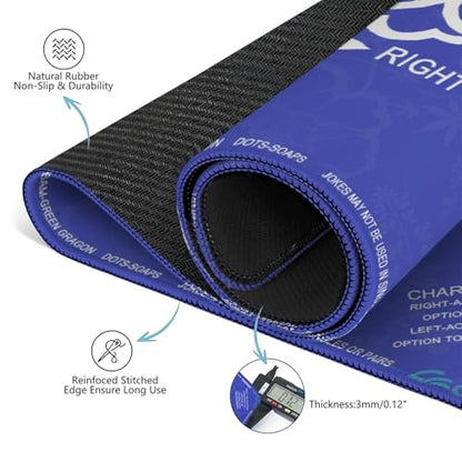 Blue Mahjong Mat with Rules, 31.5*31.5in Anti Slip American Mahjong Mat for Table, Noise Reduction, Neoprene Mah jongg Mats with Carrying Bag & 3 Dices, Mahjong Supplies Gift, Board Tile Games Mats - color: Blue04