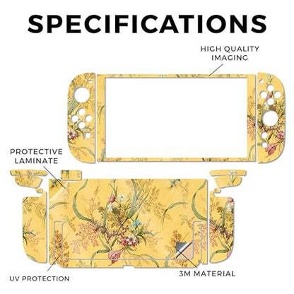 Glossy Glitter Gaming Skin Compatible with Nintendo Switch 2 Console Only - Yellow Marble End - Premium 3M Vinyl Protective Wrap Decal Cover - Easy to Apply | Crafted in The USA by MightySkins - color: Yellow Marble End, size: Switch 2 Console Skin Only,