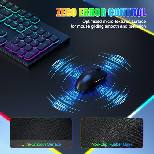 Mouse Pad with Phone Holder, Wireless Charging Desk Mat, RGB Gaming Mousepad Home Office Large Desk Pad with Ultra-Smooth Surface, Non-Slip Base, Waterproof Keyboard Pad, Classic Black Desk Mat - color: 31.5x15.75"Phone Stand-Black