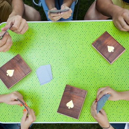 Wooden Crafted Playing Deck Card Holder Box Playing Card Cases Storage 4.25 Inch Height Decorative Organizer for Birthday Gift Men Women