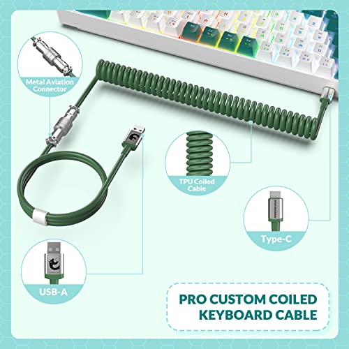 ZIYOU LANG T8PR0 Wired 65% Mechanical Gaming Keyboard and Mouse Combo-Green | RGB Backlit,Anti-ghosting,TKL,Mini 68 Key,Coiled C to A Cable,Tactile Blue Switch,Ultralight Mice for PS4 Xbox PC Mac Gamer - color: Green White, size: 65% Keyboard + Mouse