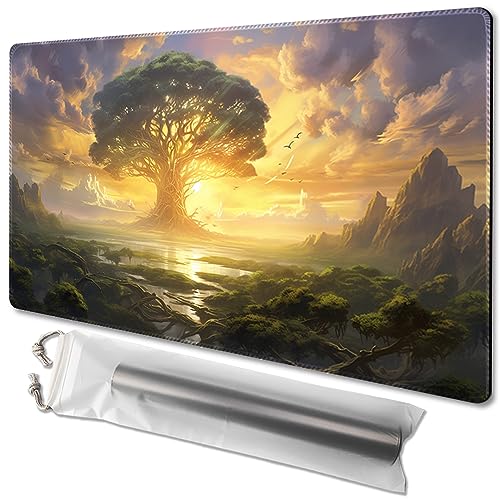 MTG Playmat Size 24x14in Free Storage Bags Non-Slip Backing Printing, Ideal for Card Game Enthusiasts TCG Playmat Mouse Pad (Dawn of Hope,No with Zone) - color: Dawn of Hope-no With Zone