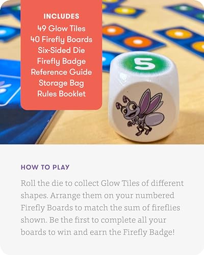 SimplyFun Glow Spotters - A Visual and Adventurous Math Game for Kids, Earn Your Firefly Badge with Addition - 1 to 4 Players, for Kids Ages 5 & Up - style: Glow Spotters