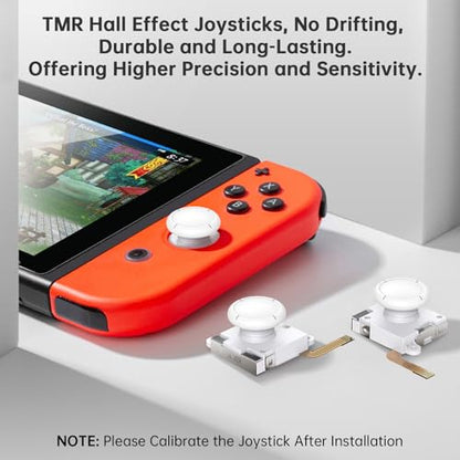 BRONAL TMR Hall Effect Joystick Replacement for JoyCon (2pcs Single)-White | For Switch/OLED/Lite JoyCon, Precision TMR Technology, Anti-Drift Performance, Low Power Design, Replacement Analog Thumb - color: White 2 Single