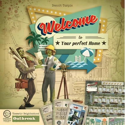 Welcome to The Neighborhood Board Game Expansions Bundle: Doomsday, Summer, Outbreak, Al Solo Expansion, and Playmat (5 Items)