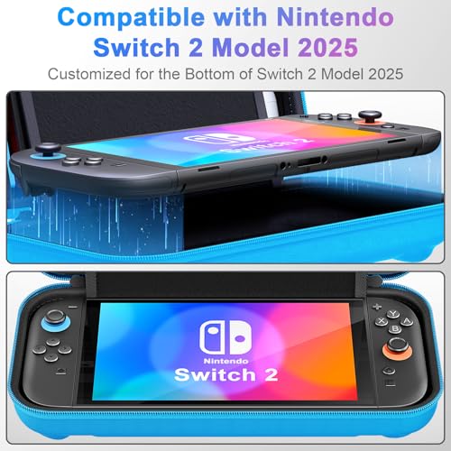 daydayup Switch Carrying Case Compatible with Nintendo Switch 2, with 24 Games Cartridges Protective Hard Shell Travel Carrying Pouch DS Case of Blue - color: Blue, size: 2025-Inch