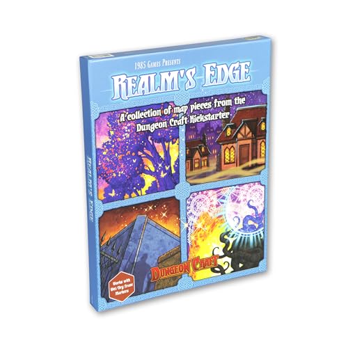 DUNGEON CRAFT Realm's Edge Book By 1985 Games - Immersive Dungeon Game with Dry Erase Maps for Endless Adventures - Water Resistant Game with Loose Leaf Inside a Custom Box & DND Map - style: Realm's Edge