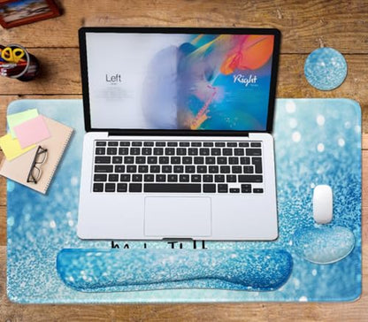 4-in-1 Large Gaming Mouse Pad, Keyboard Wrist Rest Pad & Wrist Support Mousepad Set, Extended Desk Pad Waterproof Desk Mat for Home Office Study Game - Stay Positive - color: Stay Positive