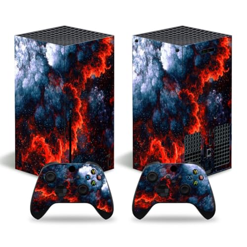 Skin Sticker for Xbox Series X disc, Full Protective Vinyl Decal Cover Wrap for Console and Wireless Controller (Magma, Series X disc) - color: magma, size: Series X disc