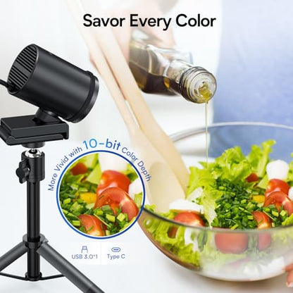 EMEET SmartCam S800-4K Webcam with Tripod for Streaming, Sony 1/2'' Sensor | Supports HDR, PDAF&TOF Dual-autofocus, 1080P@60FPS, Adjustable Heights with 360° Swivel Head, Perfect for Live Streaming - style: S800 1/2" Sensor with Tripod