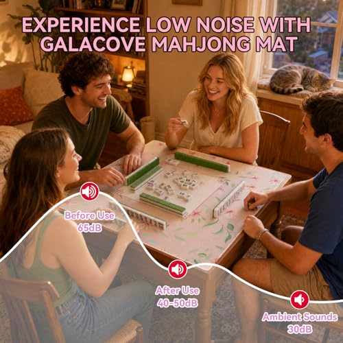33" x 33" Blush Wild Blossom American Mahjong Mat - Non-Slip Neoprene Pad, Noise Reducing, Easy Clean, Portable for Home, Travel & Airbnb - color: Blush Wild Blossom