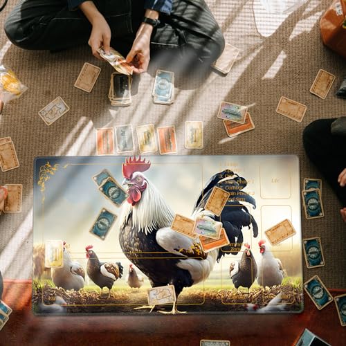 DEGDFSGR Magic The Gathering Playmat 24 x 14 Inches, Animal Proud Rooster Design, Non-Slip Rubber Base, TCG/MTG/YGO/CCG/RPG/PKM Playmat, 1 Pack - color: Animal Proud Rooster, size: 24" x 14"
