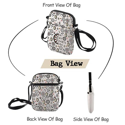 MNIGIU Funny Dart Gift For Dart Player In My Darts Era Crossbody Bag Dartboard Paint Shoulder Bag Dart Game Queen Gift - color: In My Darts Era