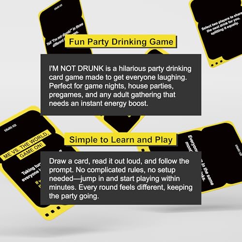 I'm NOT Drunk Drinking Game for Adults, Adult Party Card Game for Game Night, Bachelorette Party, 21st Birthday, Bachelor Party, Girls Night, Couples and Friends